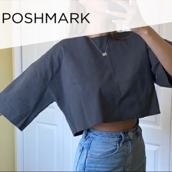 NWOT | OAK + FORT Oversize Crop Top - Picture 1 of 6